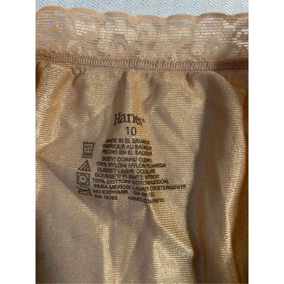 2 Hanes nylon panties nwot size 10 pink tan - Picture 3 of 4